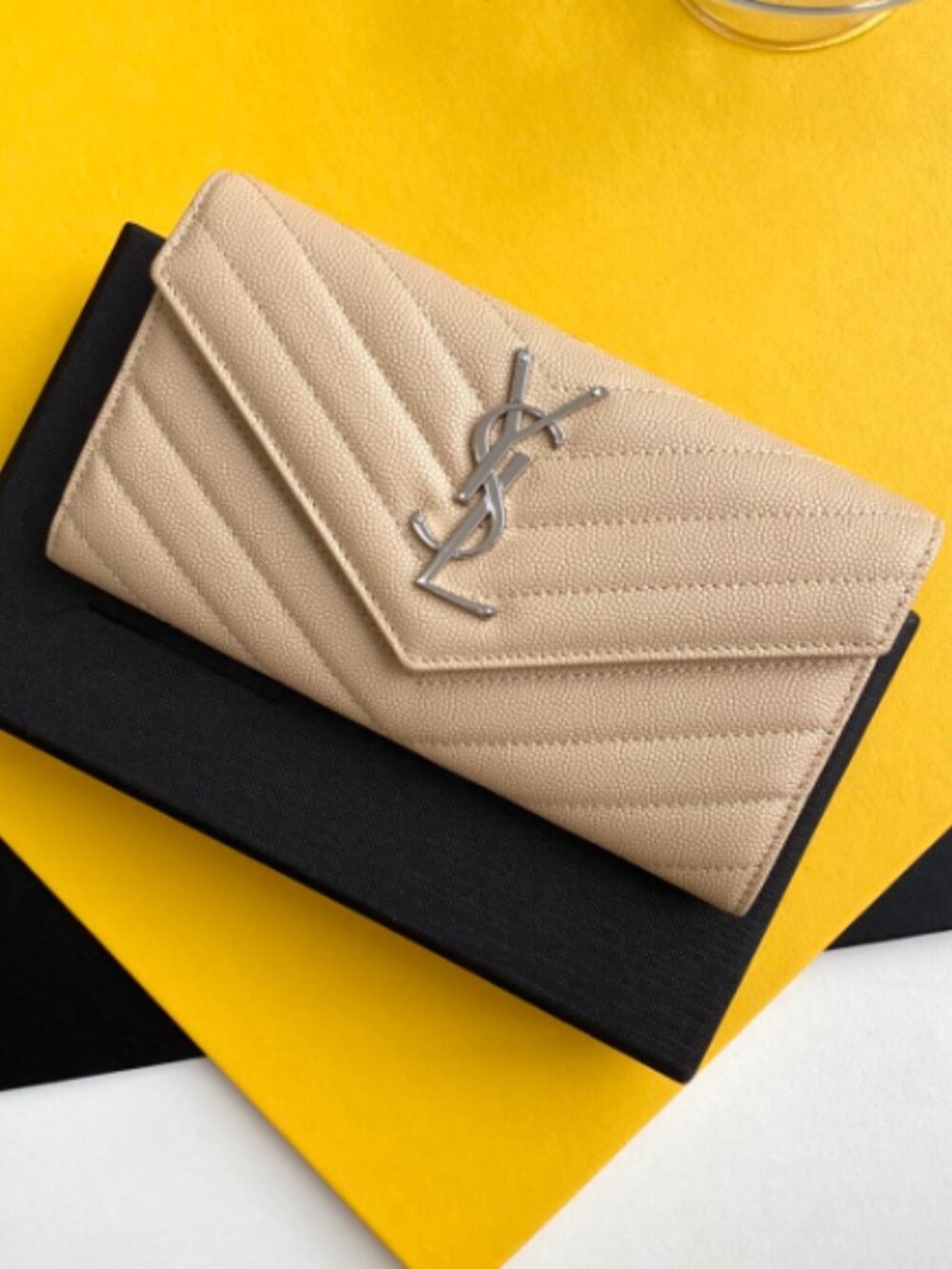 Yves Saint Laurent White Wallet